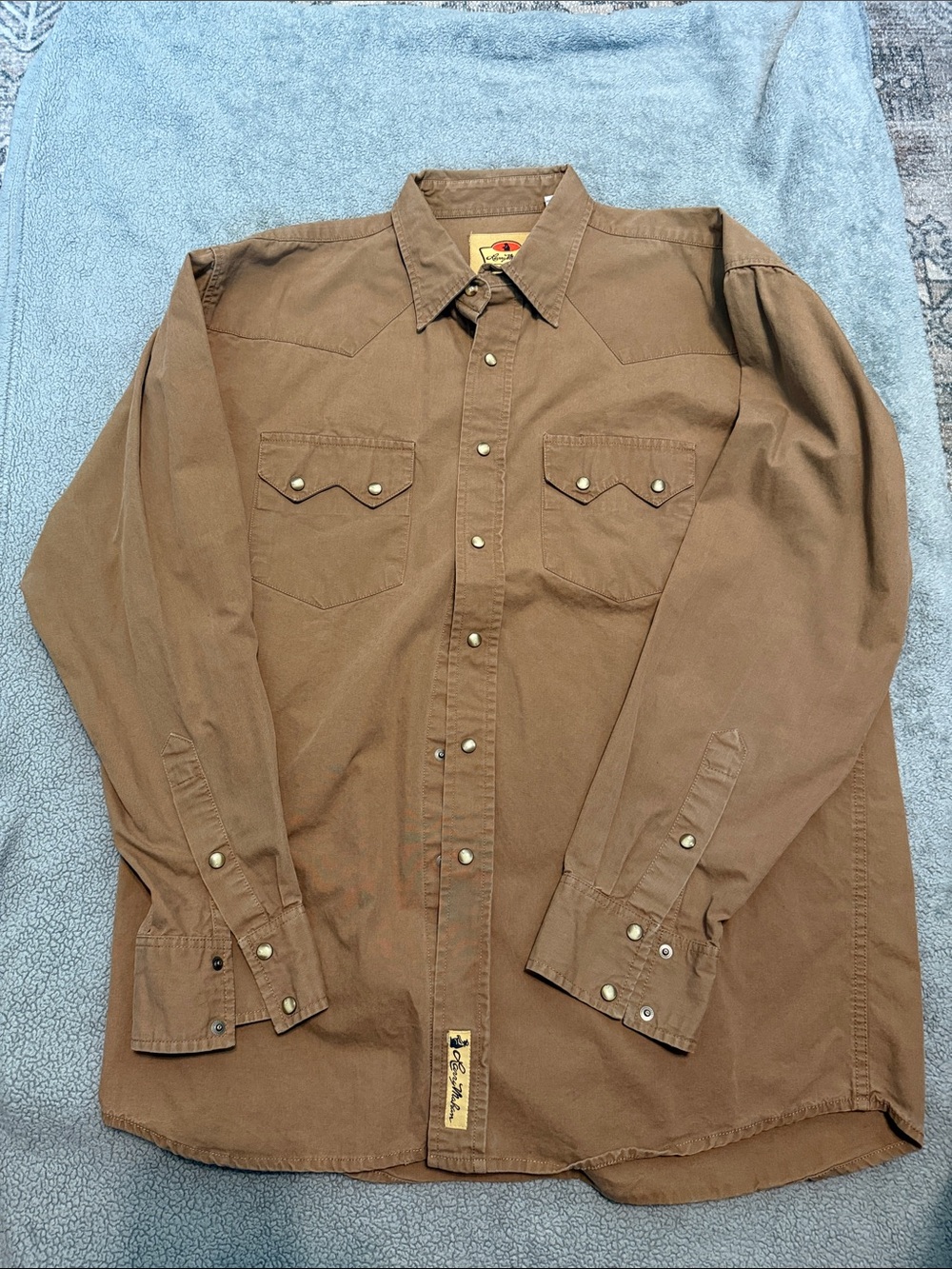 Larry Mahan Cowboy Collection Brown Western Snap Shirt XL